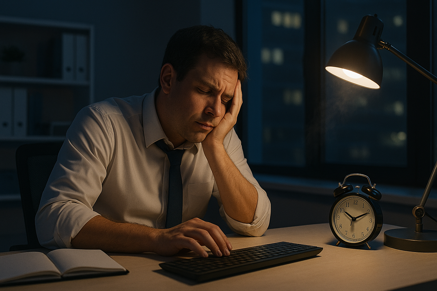 야근으로 피곤한 직장인