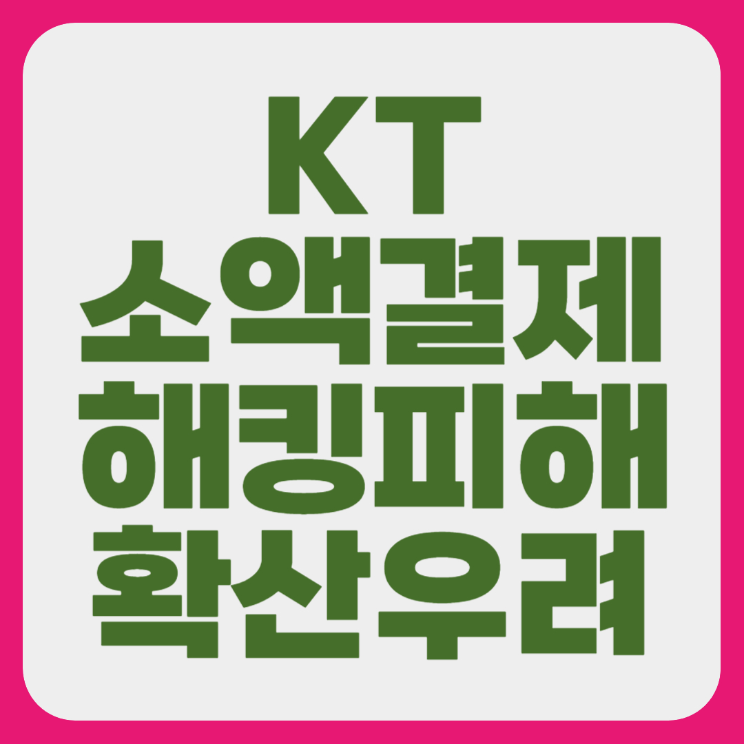 KT소액결제 해킹 피해