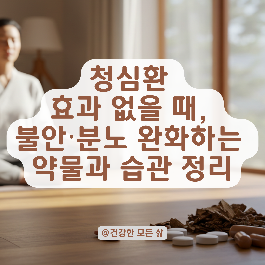 청심환 효과 없었다면? 불안·분노 완화에 도움이 되는 약물 선택법.