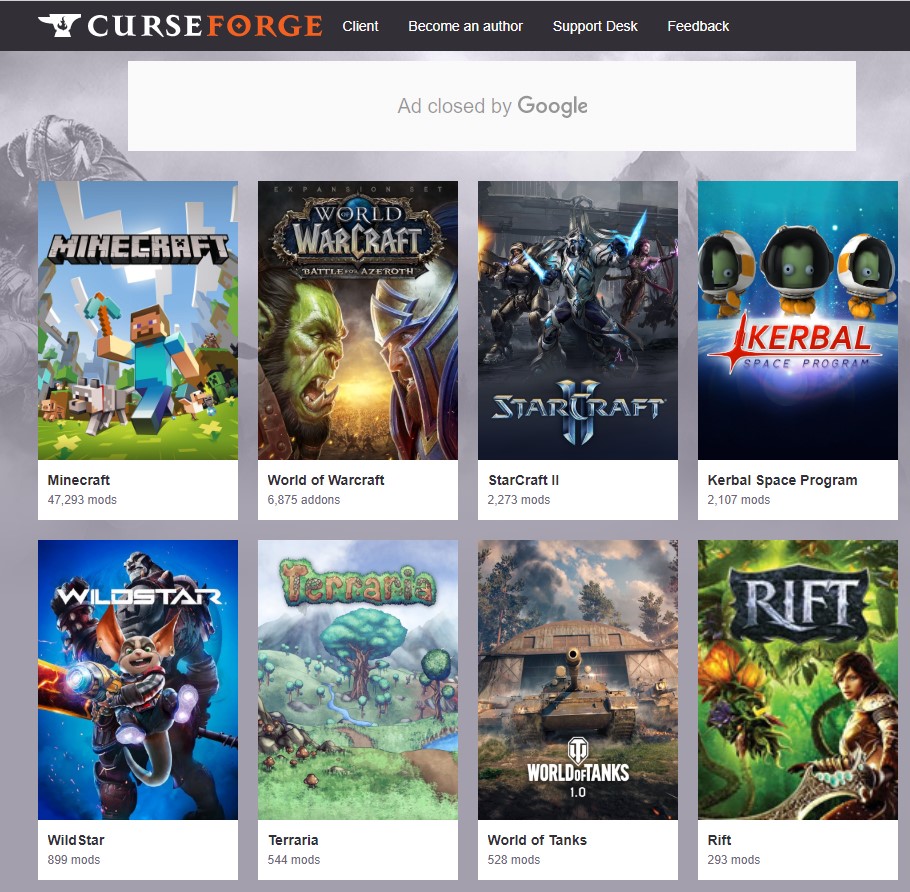 마인크래프트 모드 공식 다운로드 사이트
2