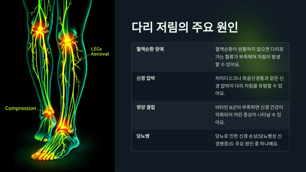 다리 저림의 주요 원인
