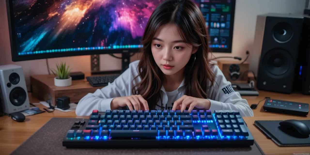 기계식 키보드 추천 모델의 마감과 키캡을 확인하는 장면