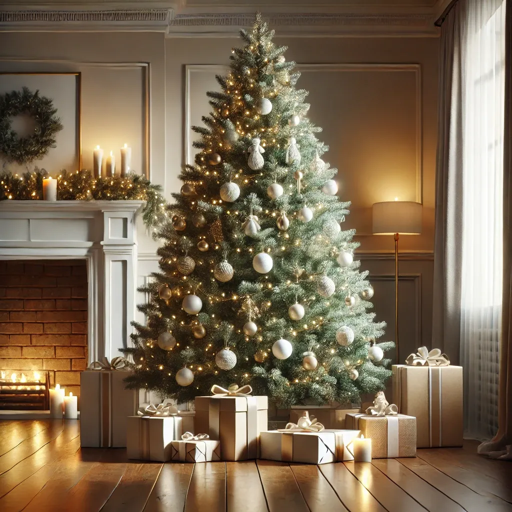 미니멀한 오피스에 놓인 소형 PE 인조 크리스마스 트리