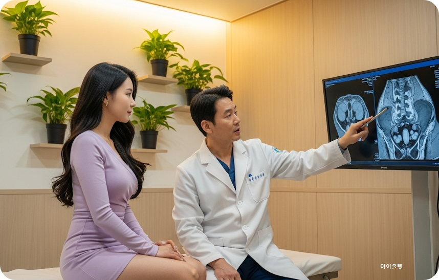 의사에게 진료받는 환자