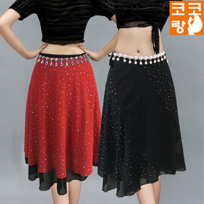 코코랑 루지 랩스커트 성인 밸리댄스복 벨리 힙스카프 라인 라틴