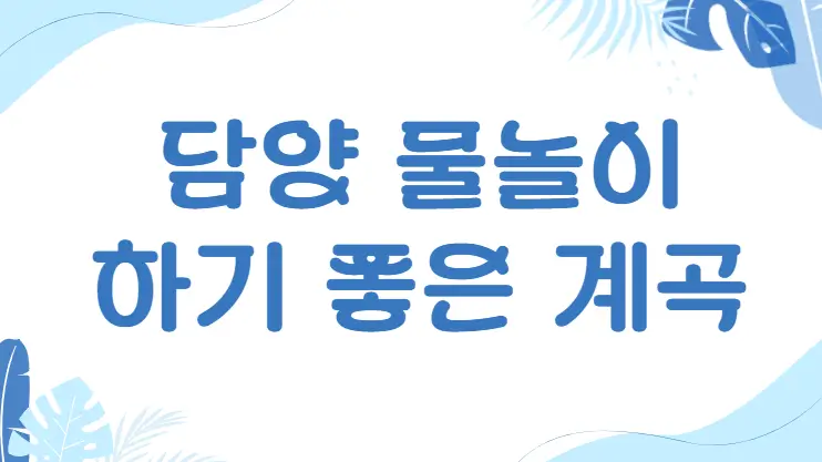담양 물놀이 하기 좋은 계곡