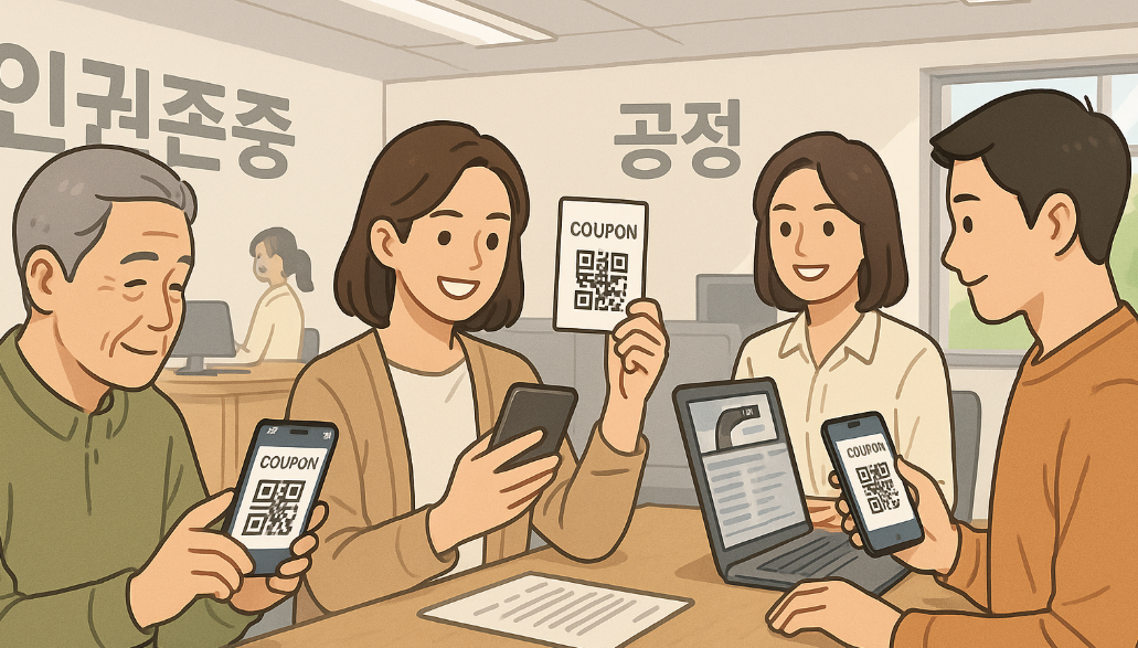 다양한 연령대 시민의 디지털 소비쿠폰 수령