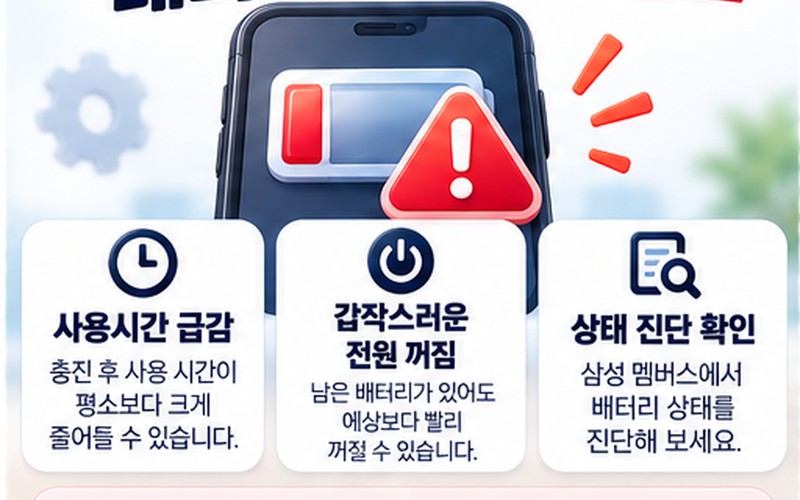 갤럭시 배터리 수명 확인방법 삼성 멤버스 진단 및 수명 관리 가이드 -