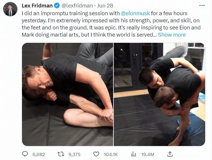 렉스 프리드먼의 머스크 저커버그 관련 트윗