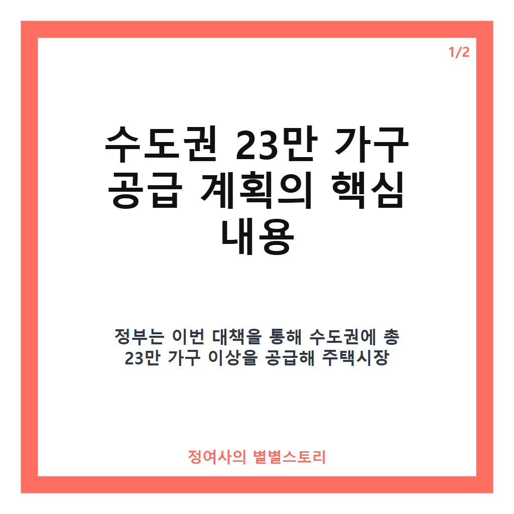 &middot;13 부동산 대책 발표한 정부: 수도권 23만 가구 공급 계획과 청년 주거 지원 핵심 내용 정리 카드뉴스 1
