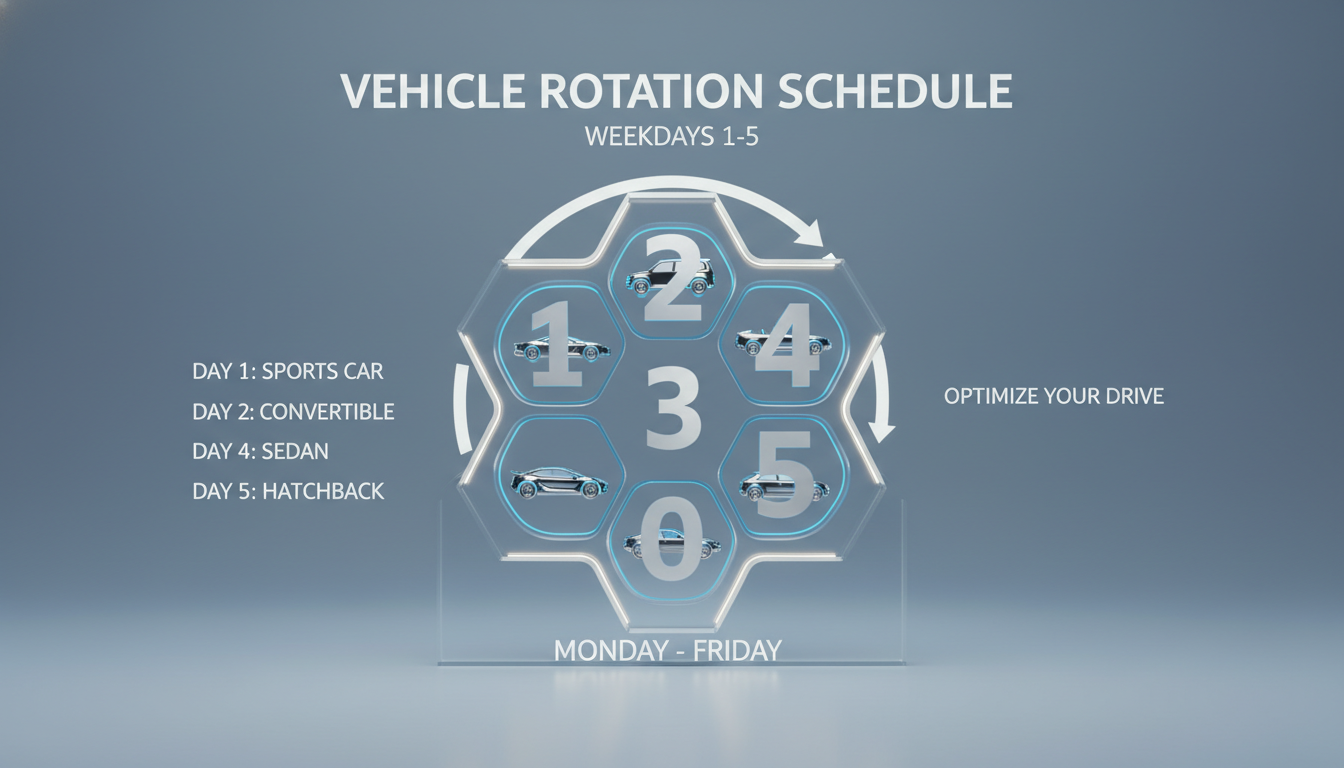 주차 5부제 요일별 차량 번호 안내 그래픽