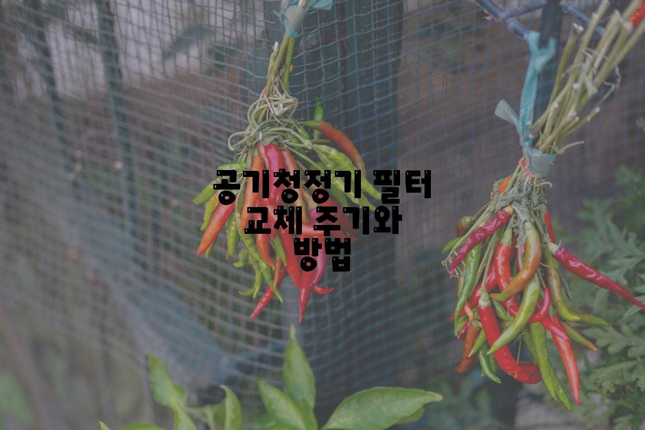 공기청정기 필터 교체 주기와 방법