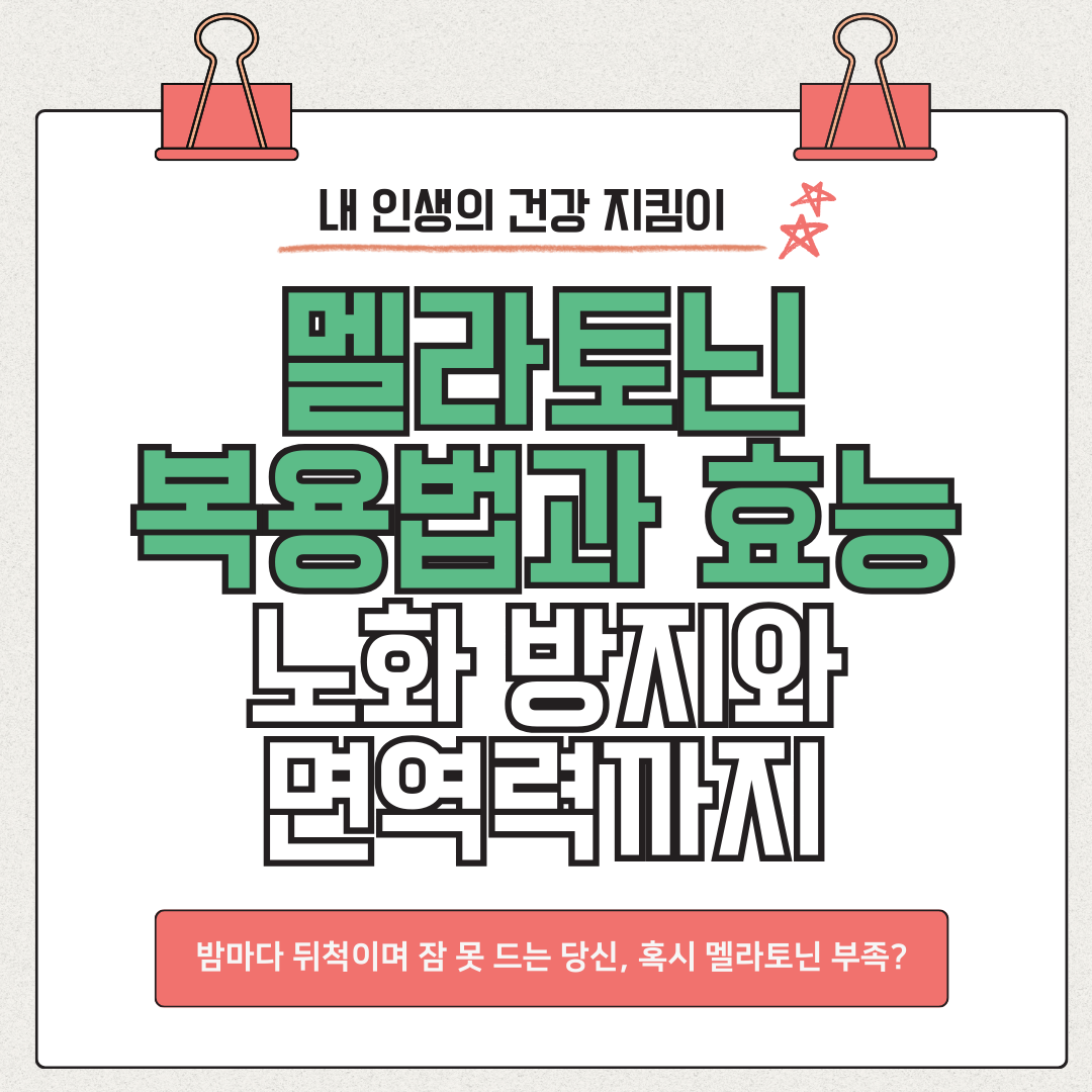 멜라토닌 효능과 복용법