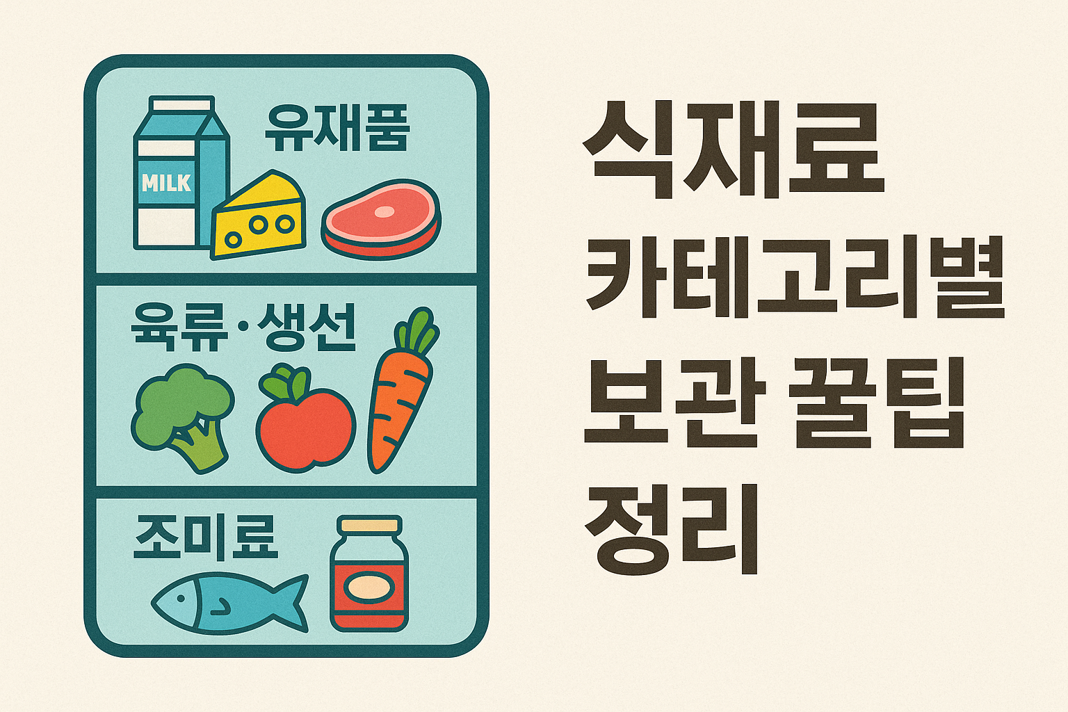 식재료 카테고리별 보관 꿀팁 정리