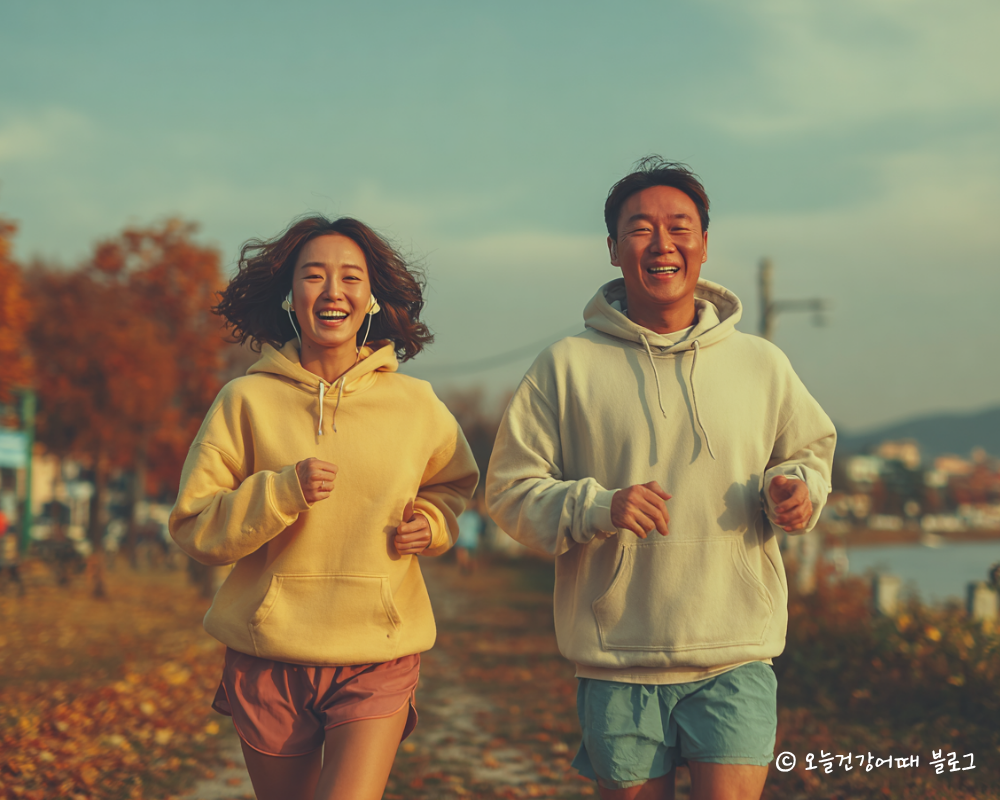 가을조깅, 면역루틴, 아침운동, 건강관리, 한국남녀, 공원