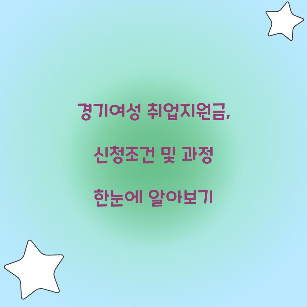 경기여성 취업지원금