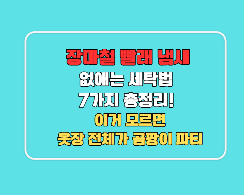 장마철 빨래 냄새 없애는 세탁법 7가지 총정리!