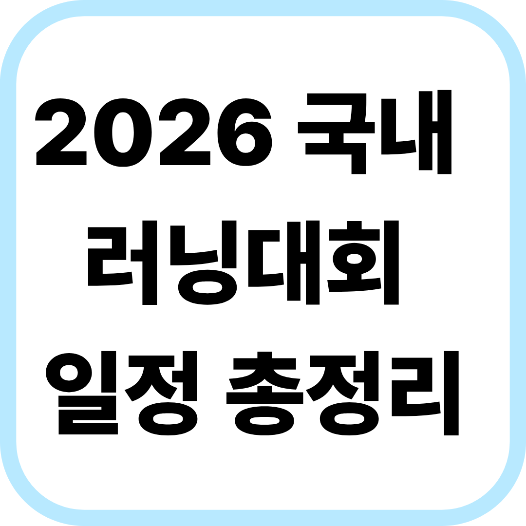 2026 국내 러닝대회 일정 총정리