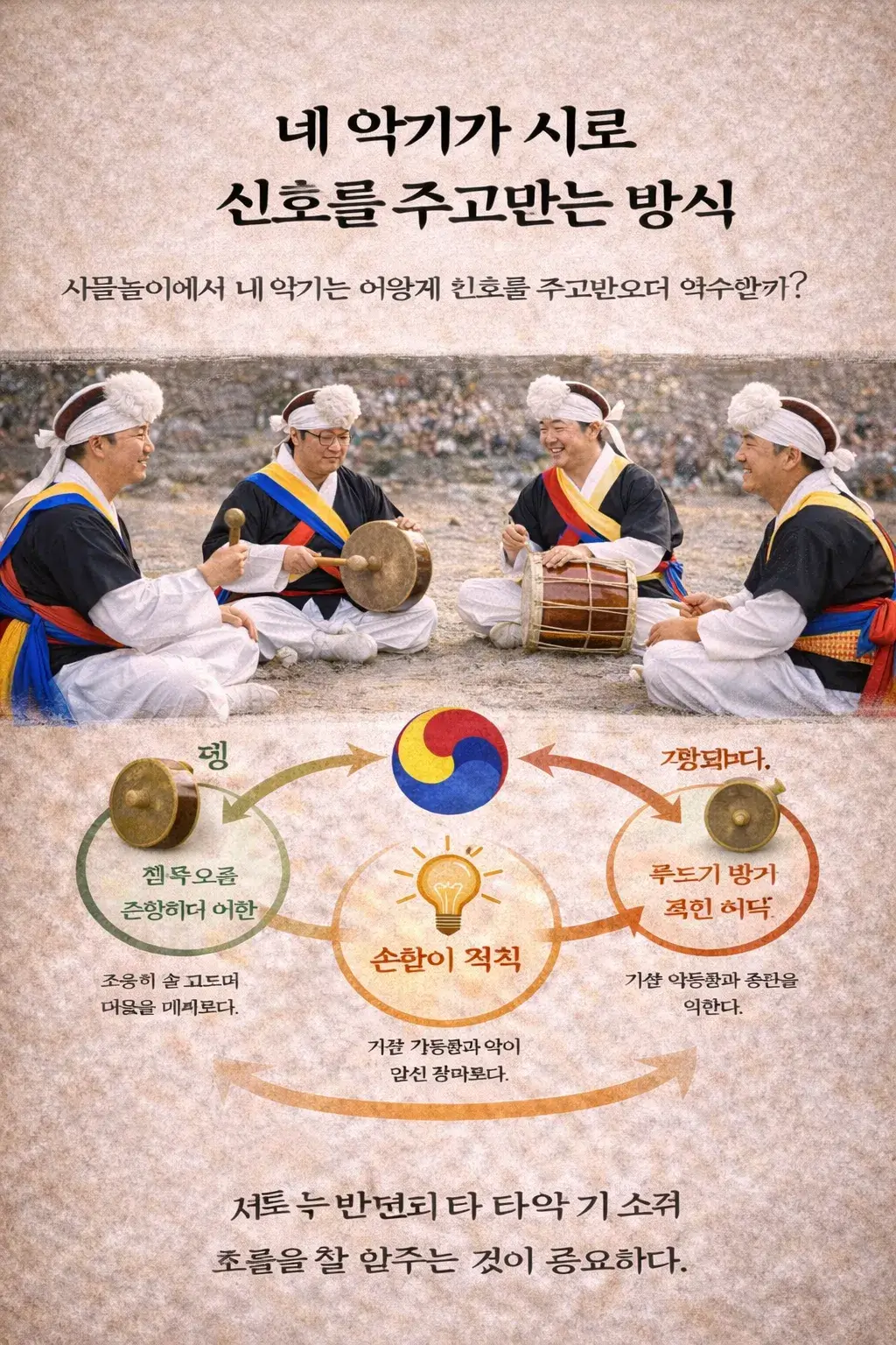 네 악기가 서로 신호를 주고받는 방식