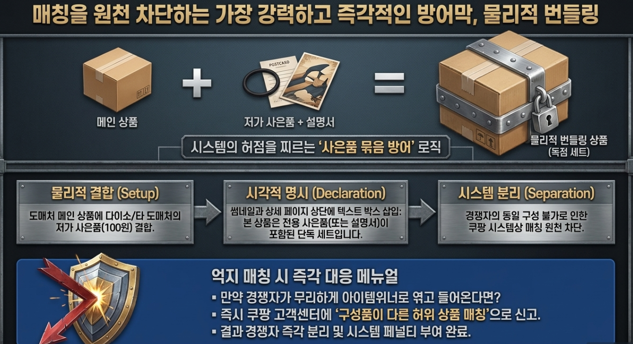 도매 위탁 상품 사은품 사용 설명서 세트 구성 번들링 허위 상품 매칭 분리 신고