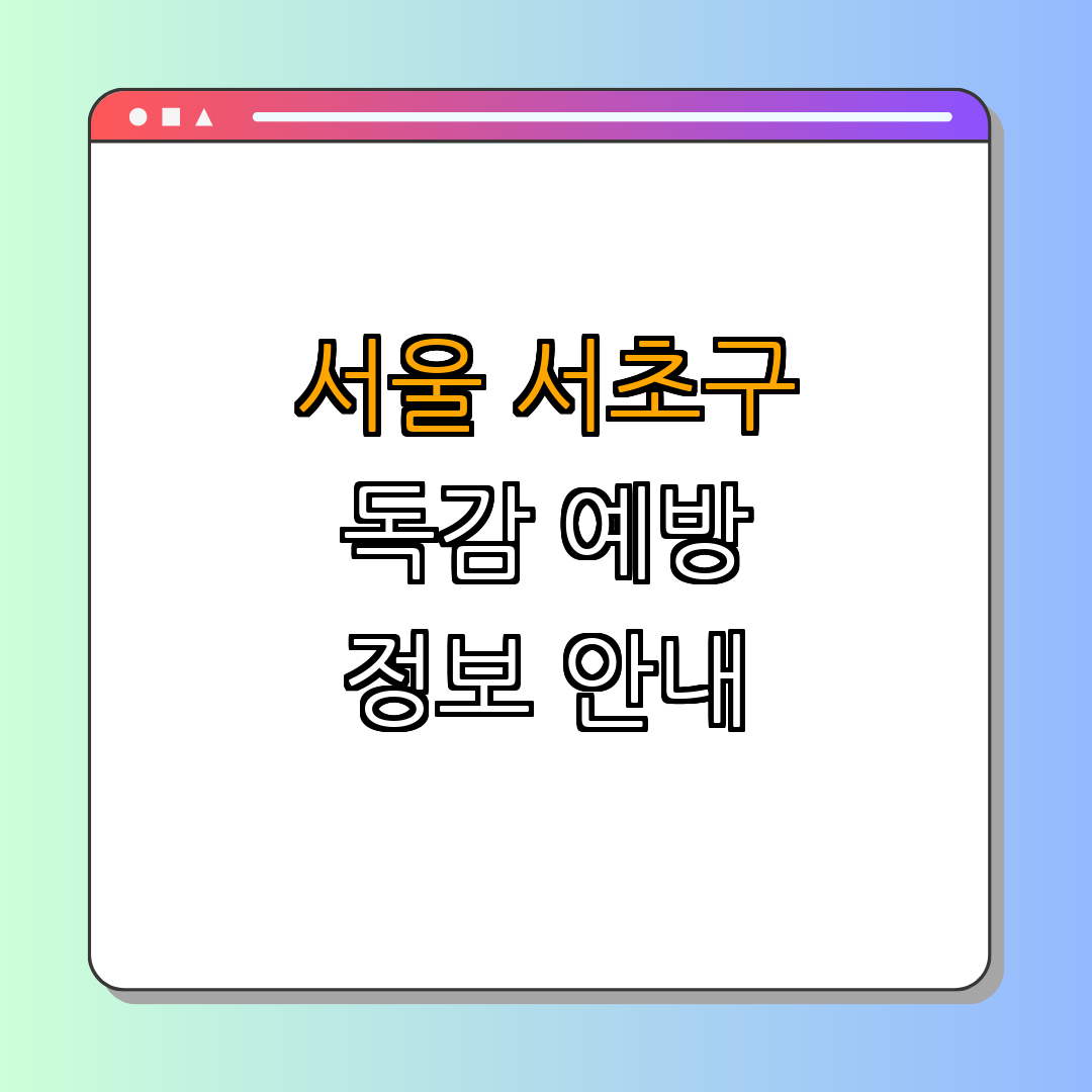 서울특별시 서초구 ｜ 인플루엔자 예방 ｜ 독감 증상 ｜ 건강 관리 ｜ 서초구보건소 안내 ｜ 총정리