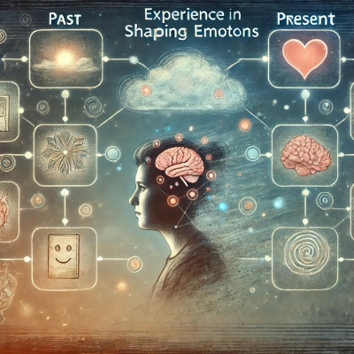 과거 경험이 현재 감정에 반영되는 과정을 나타내는 이미지