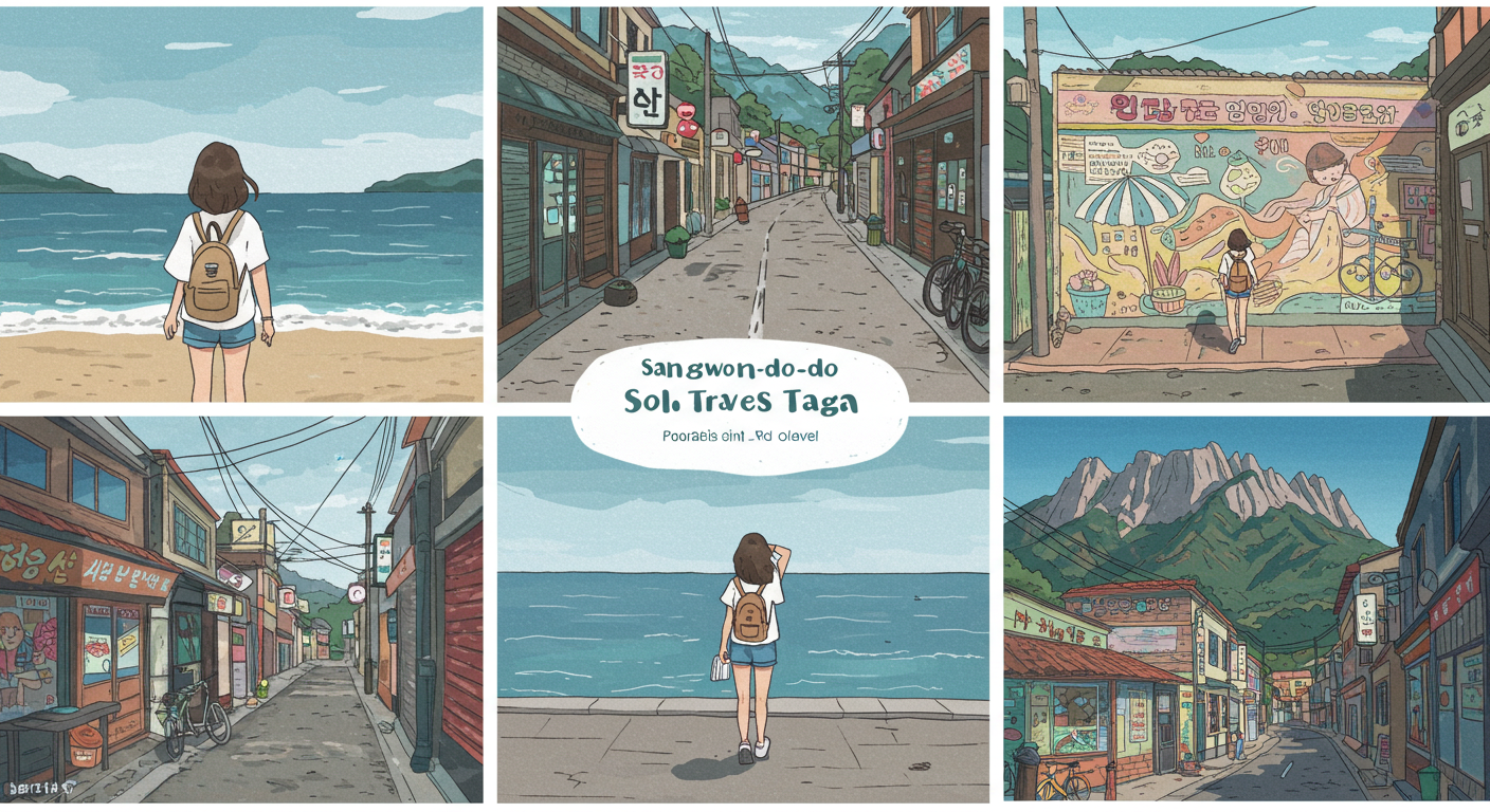 강원도 혼자 여행지 콜라주 - 속초, 강릉, 묵호, 설악산