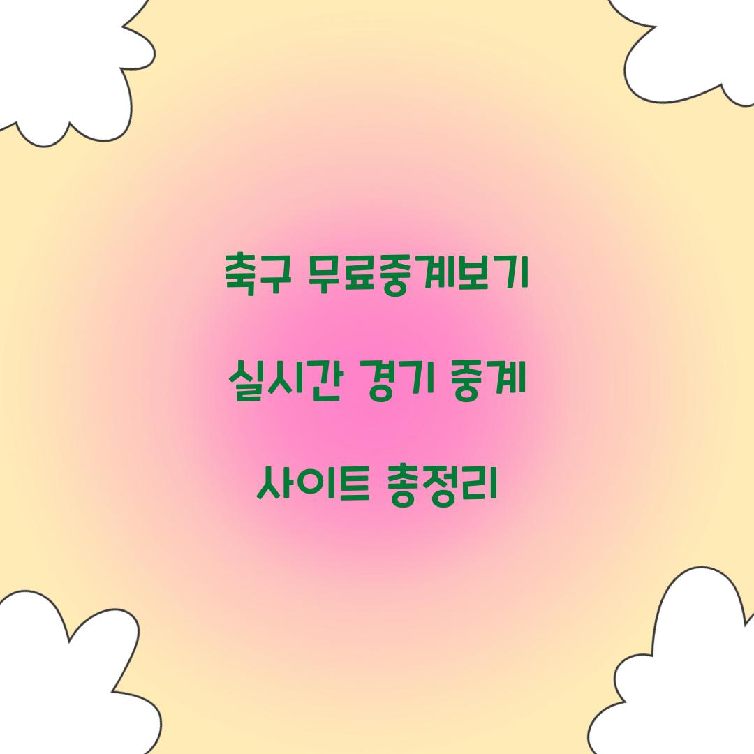 축구 무료중계보기