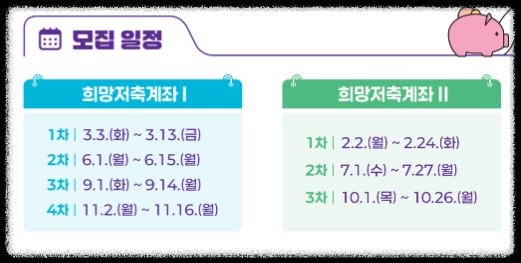 희망저축계좌 모집일정