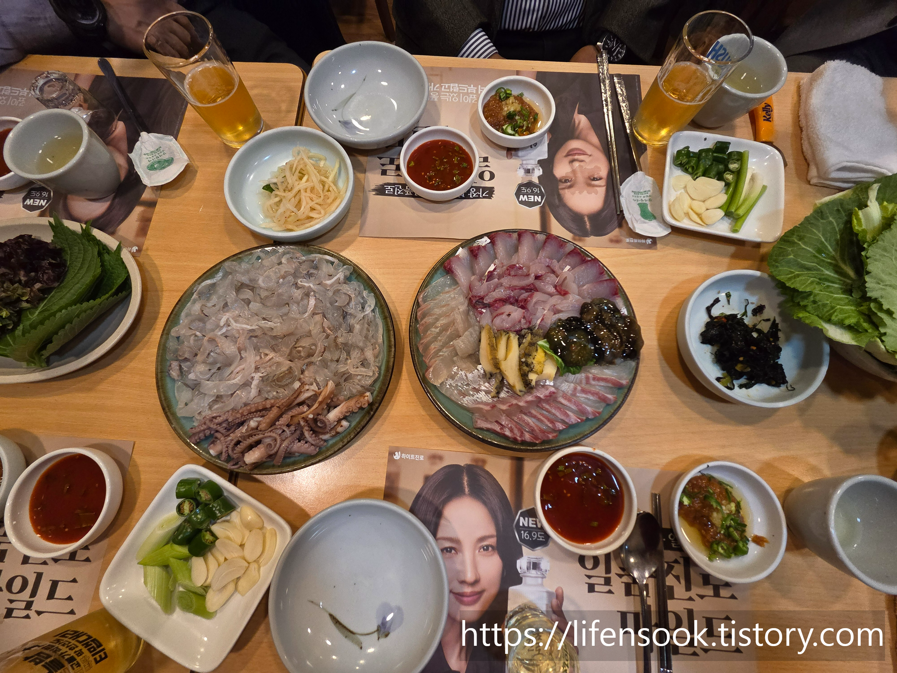 진동둔횟집 모둠 세꼬시 상차림