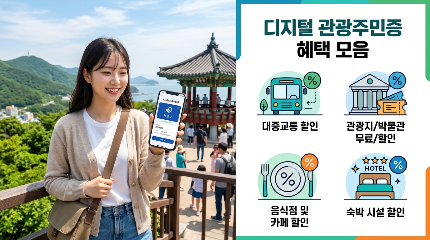 디지털 관광주민증으로 여행 경비는 줄이고 즐거움은 더하세요.