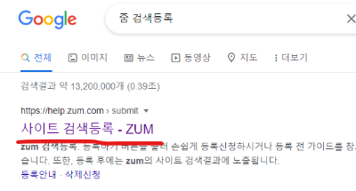 구글에서 줌검색등록 검색