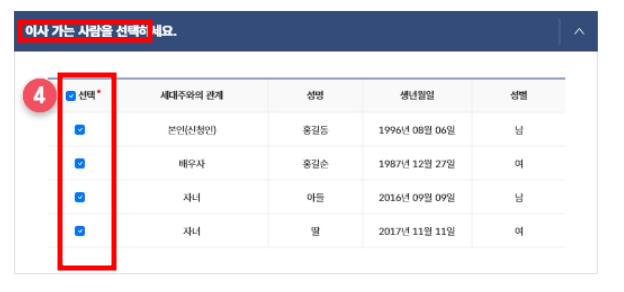 가족 구성원 모두가 이사가는 경우