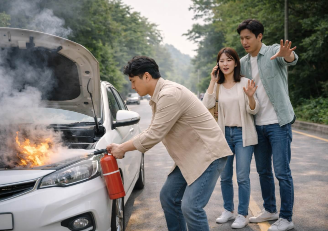 차량 화재 진압