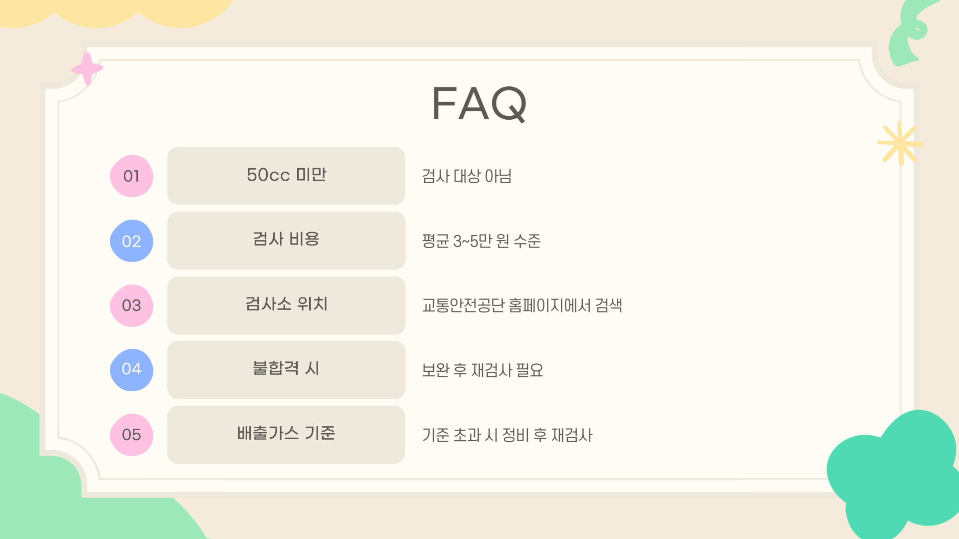 3월 15일부터 시행 이륜차 정기검사 개정