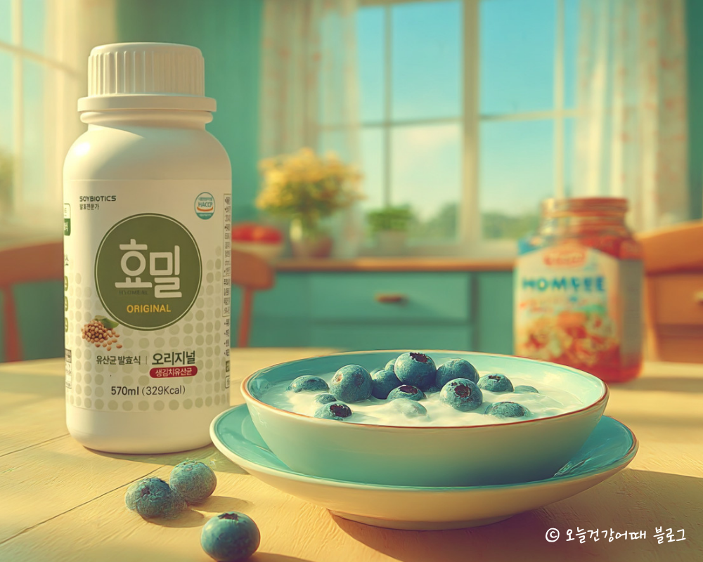 블루베리아침식단, 항산화 아침루틴, 효밀과 요거트, 장뇌축 음식, 브레인포그 완화