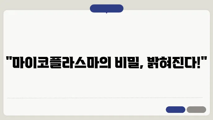 마이코플라스마 감염 진단 방법