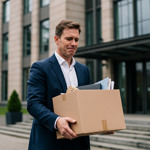 계약만료로 퇴사하는 회사원