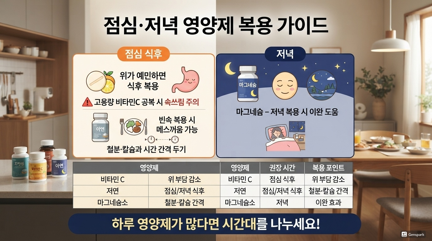 아침 식후 먹으면 좋은 영양제
