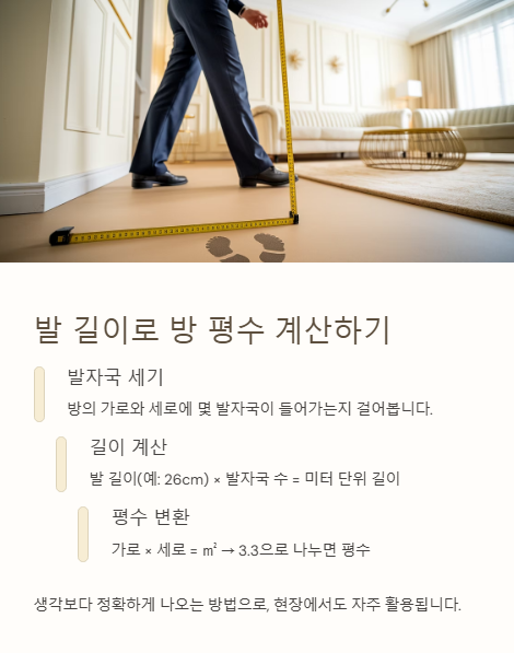 발 길이로 방 평수 계산하기