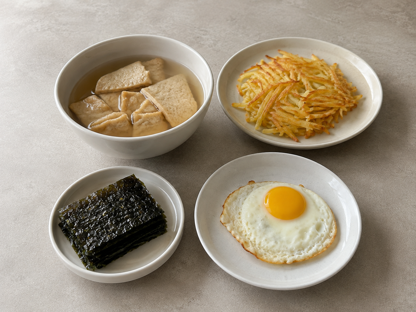 식단표를 바꿔 미리 차려본 어묵탕, 고구마채전, 김, 계란프라이