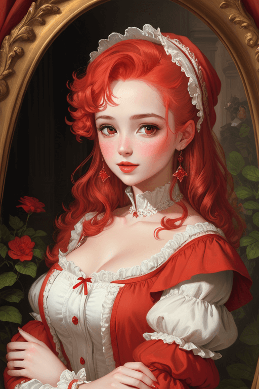 Playground AI로 생성한 그림(2) - 빨간 머리 미인