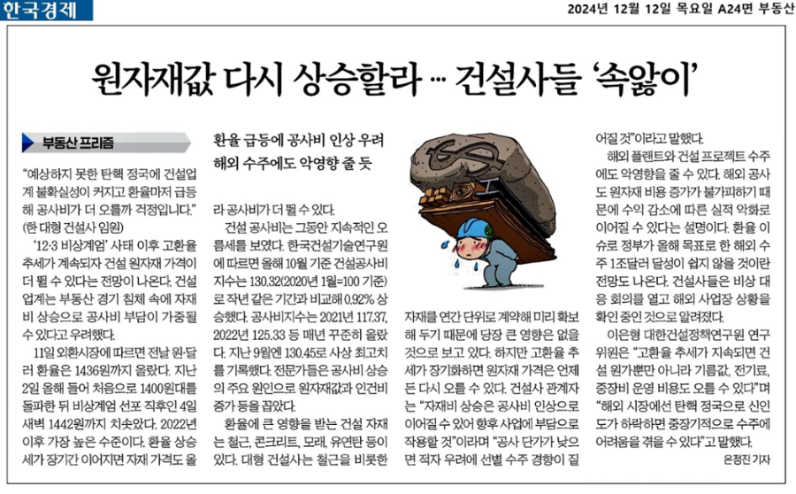 부동산 경기에 연동하는 건설공사비 지수 이해하기