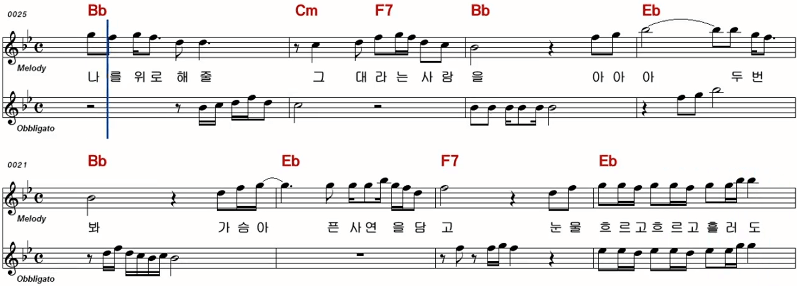 금잔디 일편단심 악보