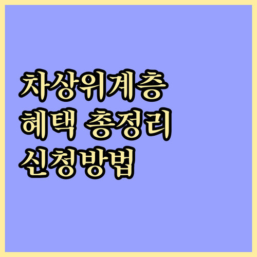 충청북도 차상위계층 지원 정책: 자격..