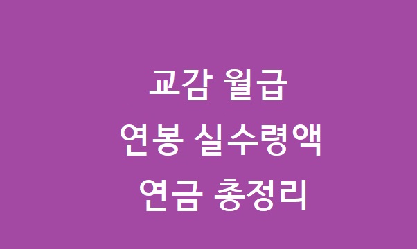 교감 월급 명세서