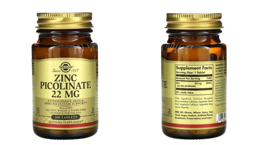 Solgar&#44; Zinc Picolinate&#44; 100 Tablets