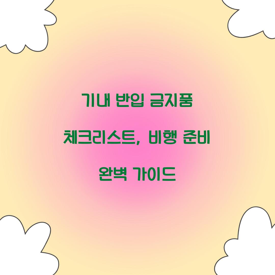 기내 반입 금지품