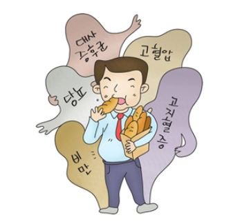 생활습관병 관련 일러스트