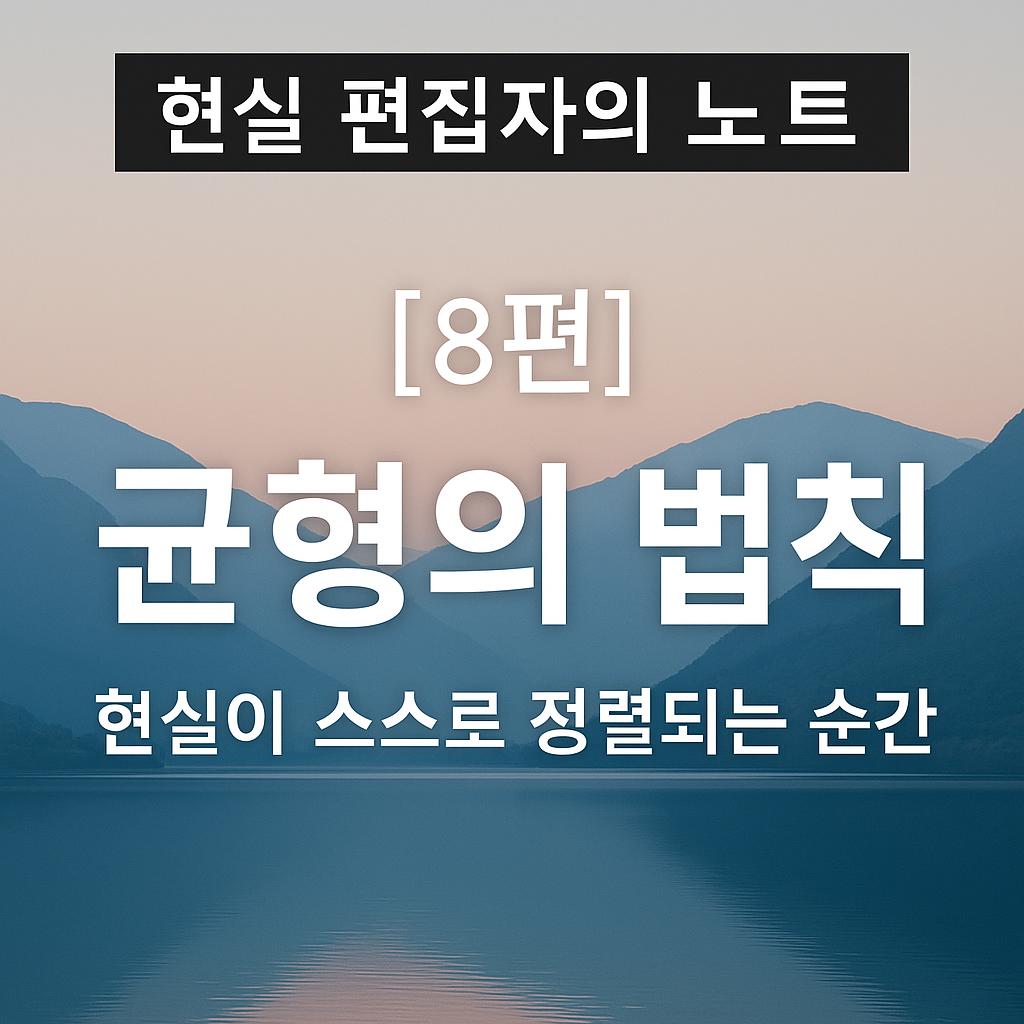 현실 편집자의 노트 8편 균형의 법칙 – 현실이 스스로 정렬되는 순간 블로그 썸네일 이미지